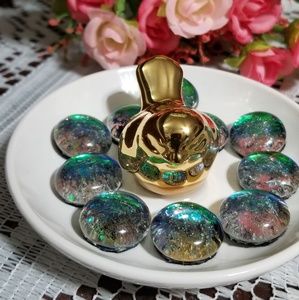 10 custom Handmade cabochons glass gems flat